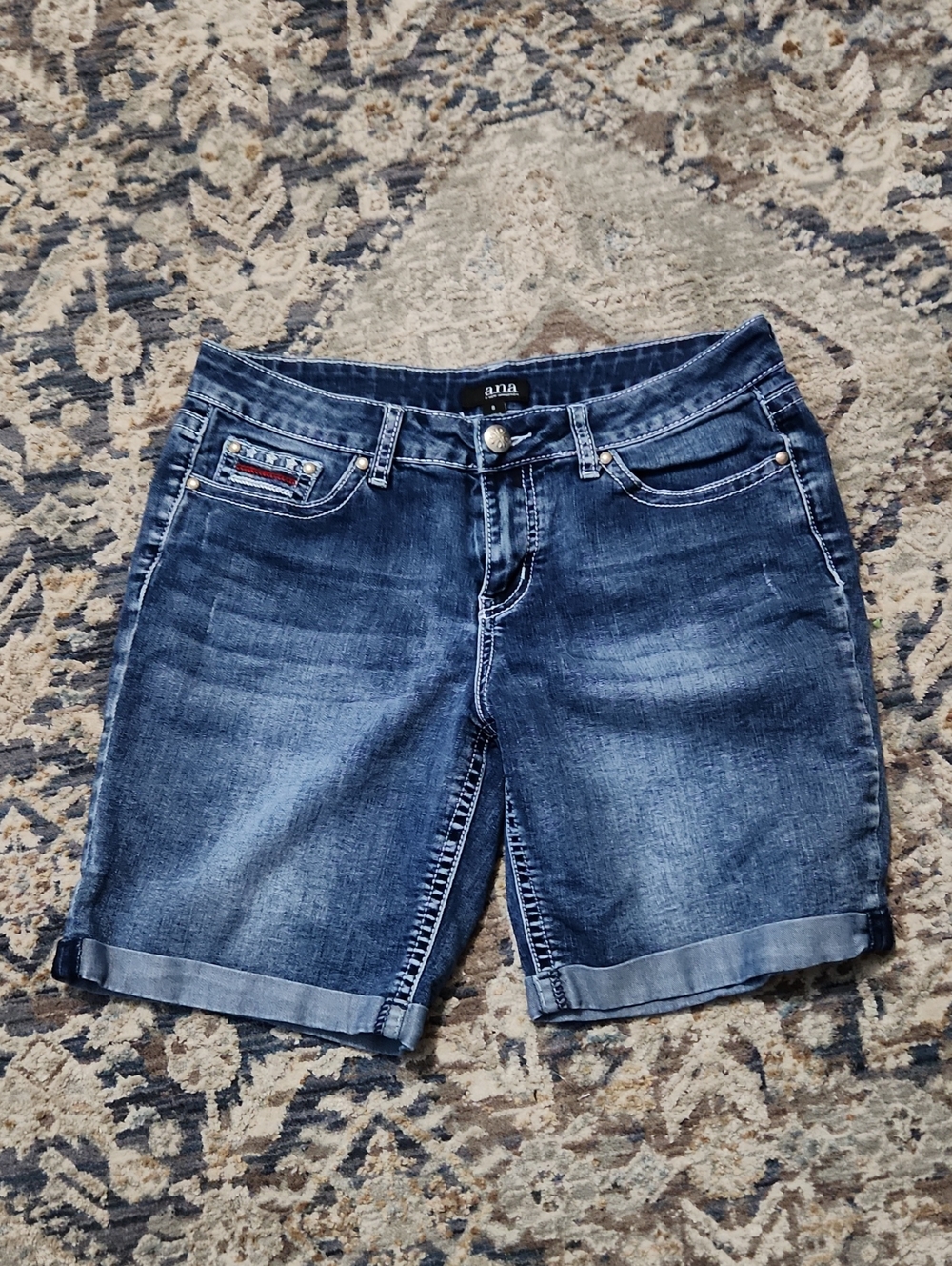 a.n.a Rolled Hem Denim Bermuda Shorts